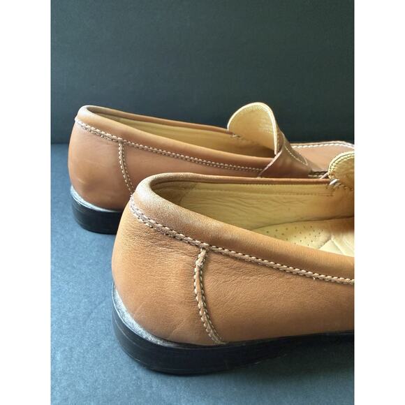Tommy Bahama Mens Shoes Penny Loafers Leather Brown Carmel Size 10.5 Casual main image 4